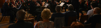 Das Blasorchester 3Sparren spielt im kleinen Saal der Rudolf-Oetker-Halle